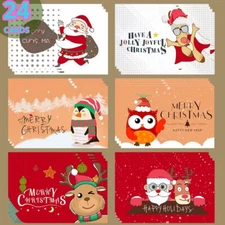 24 Pack Christmas Cards with Envelopes New Years Holiday Greeting Cards Set