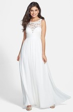 Aidan Mattox Embellished Lace & Silk Chiffon Gown (size 10)