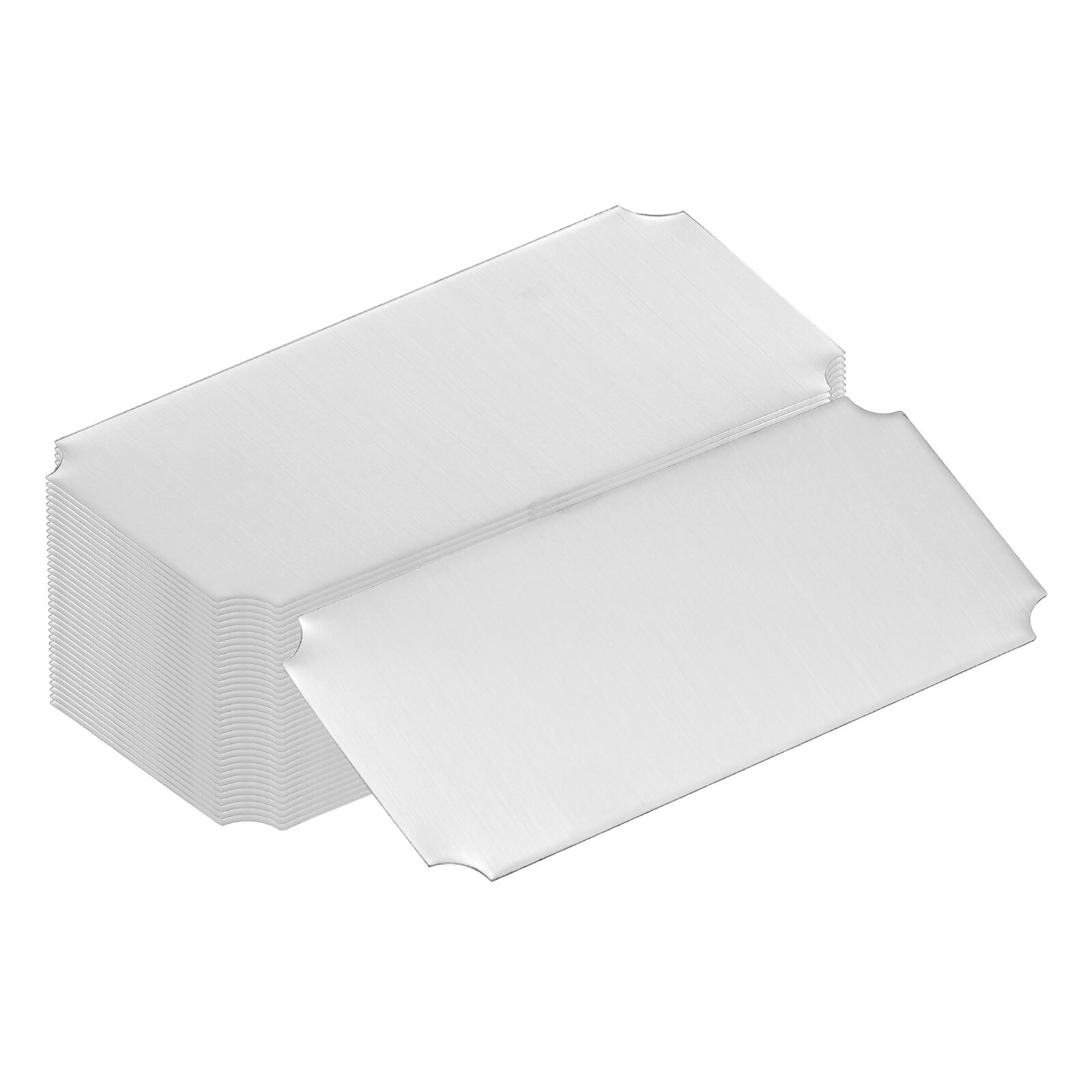 24 Silver Engraved Name Plates 4x2 Picture Frame Labels Art Tags