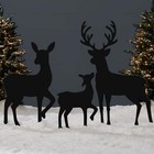 3 Piece Black Reindeer Family 2D Outdoor Christmas Holiday Lawn Décor