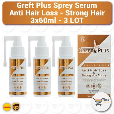 Greft Plus Anti Haarausfall Spray Serum für starkes Haar 3x60ml