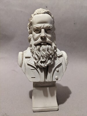 Vintage Johannes Brahms Komponist Gips Büste Figur Statue 7'' 