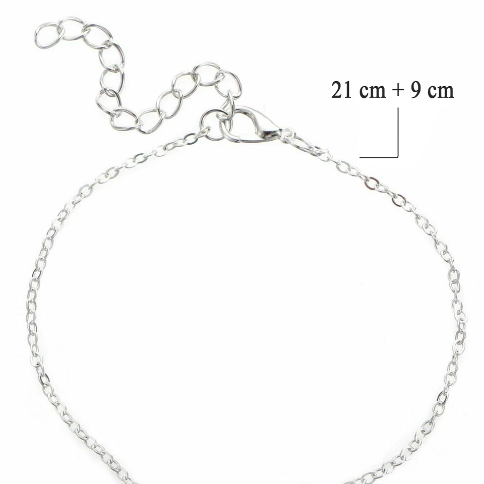 Cavigliera INFINITO con ciondolo Argento a catena bracciale piede da Uomo Donna - Immagine 2 di 4