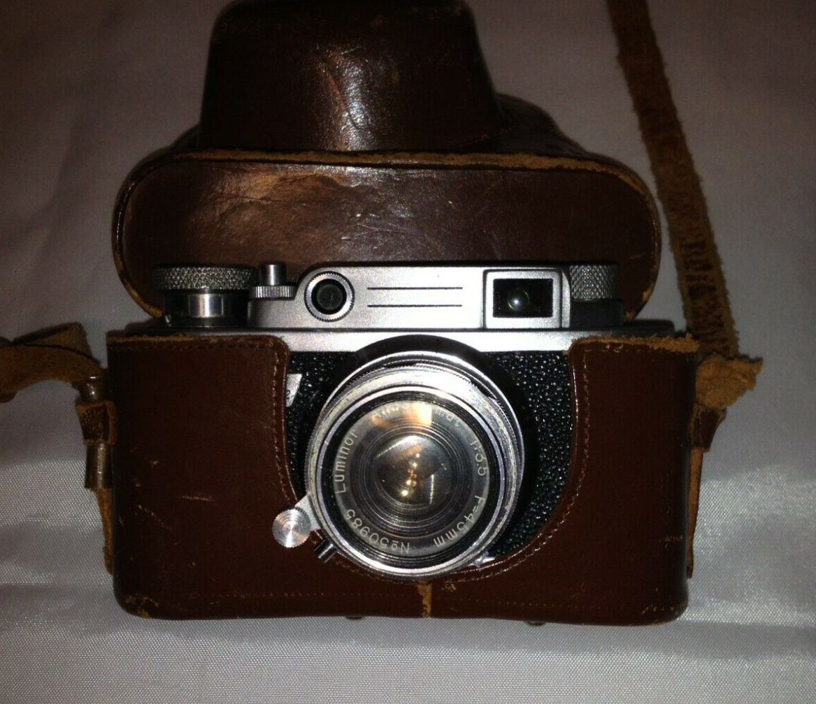 PAX M2 35mm Camera w/ Luminor Anastigmat 1:3.5 f45mm Lense Leather