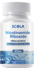 NAD Supplement 900mg Nicotinamide Riboside Resveratrol Anti-Aging 120 Capsules