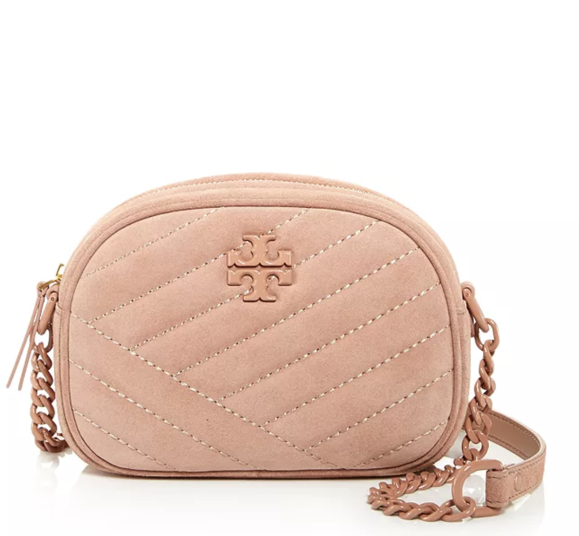 NWT $358 Tory Burch Kira Small Quilted Suede Camera Crossbody! | eBay