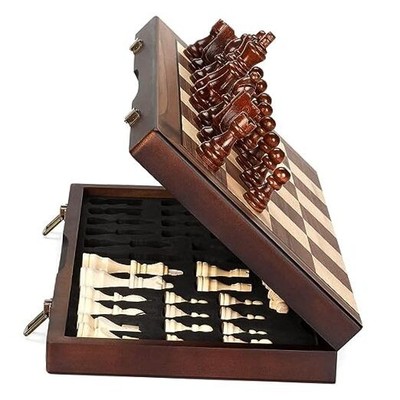 Magnetic Wooden Chess Set for Adults Kids 15'' Chess Board with Handmade 