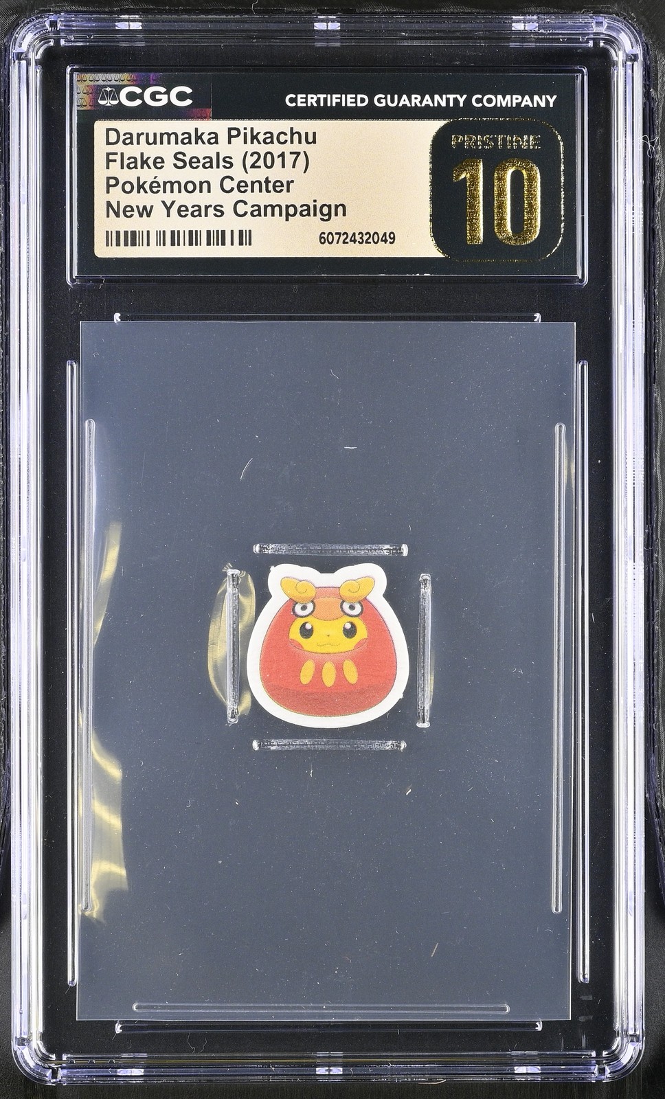2017 Pokemon Center Flake Seals New Years Campaign Darumaka Pikachu CGC 10 PRIST