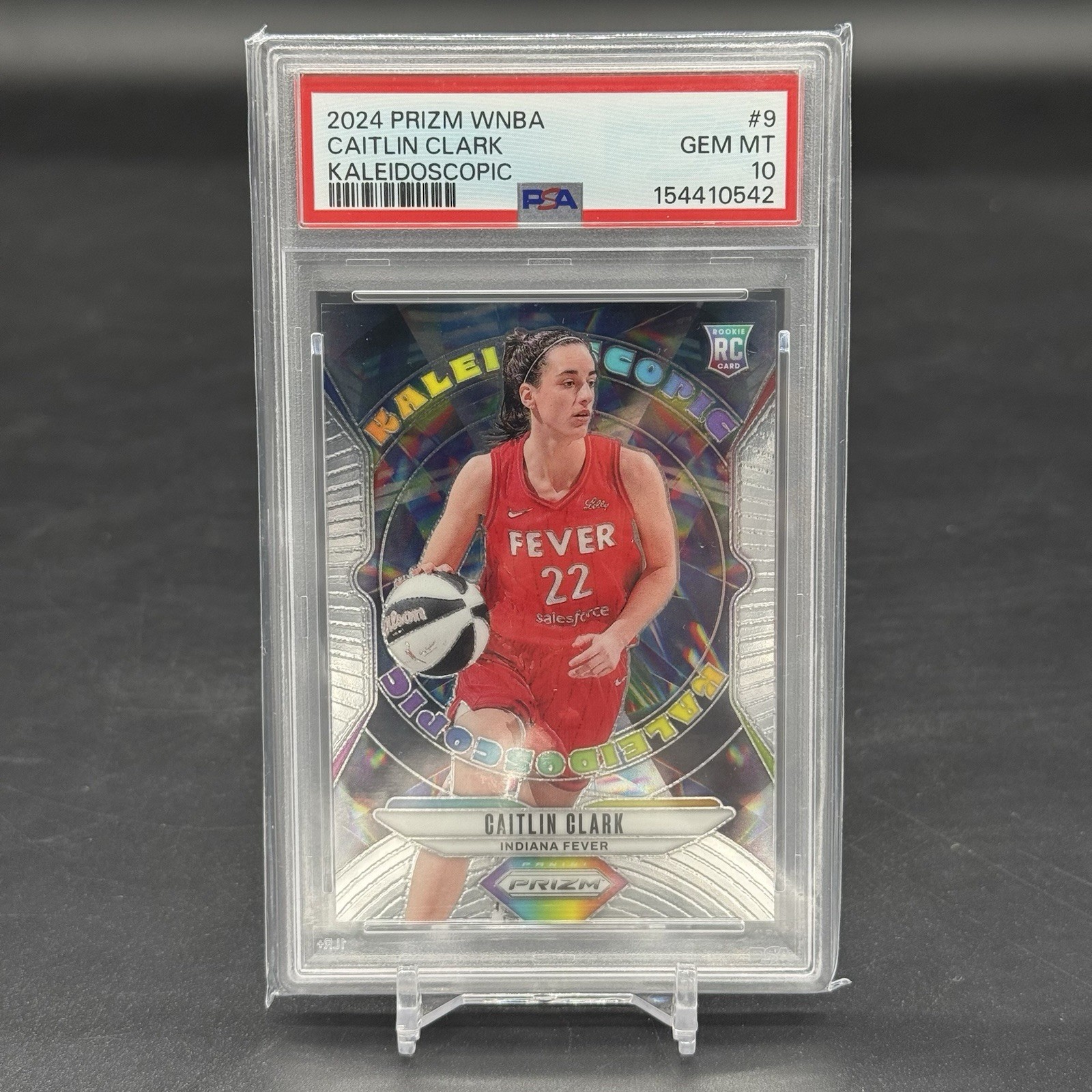 2024 Panini Prizm WNBA Caitlin Clark Kaleidoscopic Rookie Insert Card #9 PSA 10