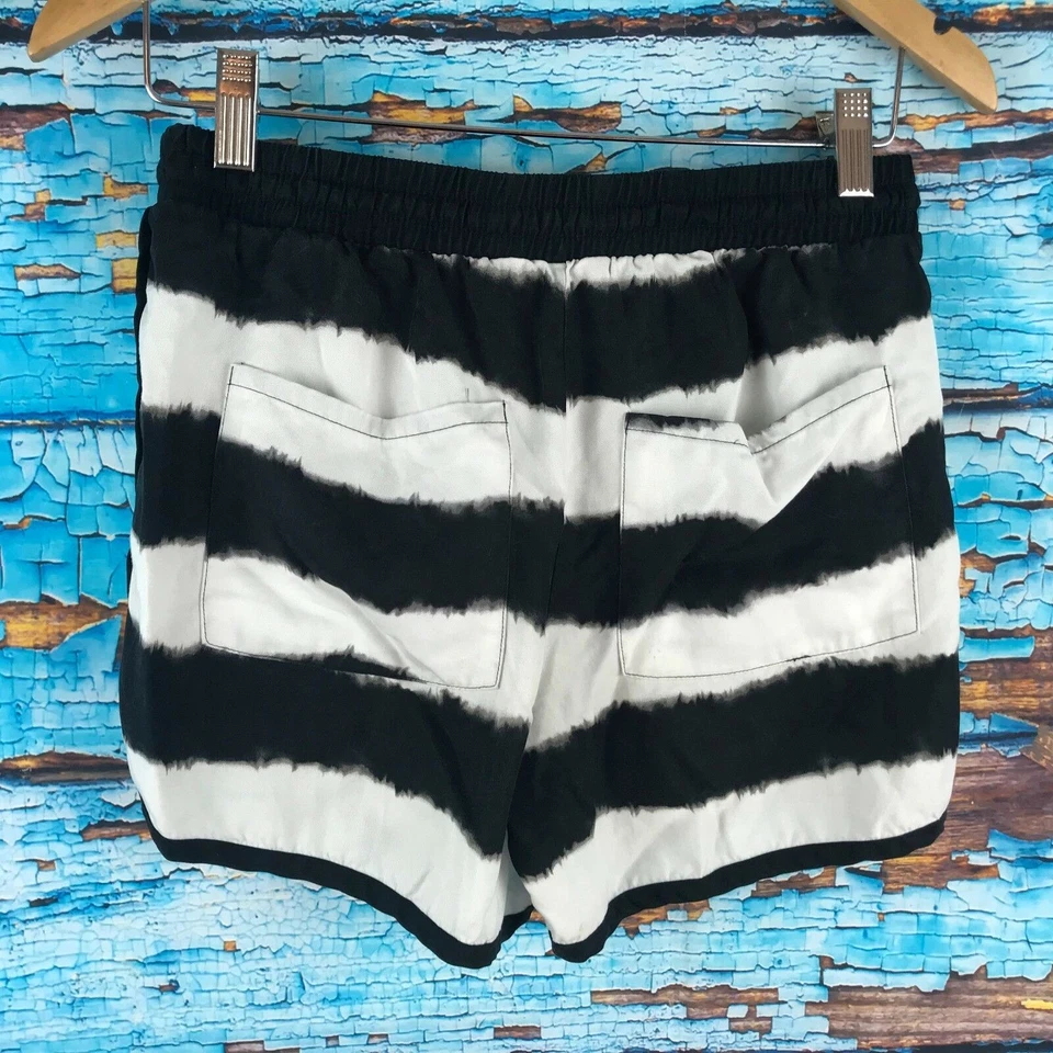 Pantalones Cortos Juicy Couture XS Negro Blanco Tinte a Rayas Foto 3 de 4