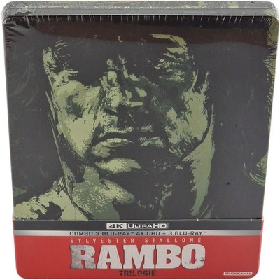 Rambo La Trilogie Rambo Steelbook Auffang- 4 K Ultra HD + Blu-Ray Stallone B