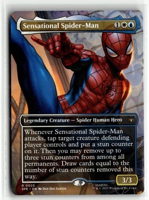 Sensational Spider-Man 0025 Marvel Borderless MTG Magic The Gathering Card NM