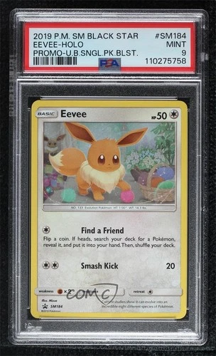 Eevee Holo Pokemon Sun & Moon Black Star Promo PSA 9 MINT