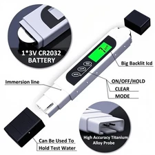 TDS Meter Digital Water Tester,  Professional 3-in-1 TDS, Temperature and EC ...