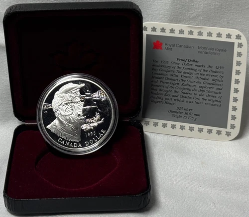 1995 Hudson Bay Company Coin  Canadian Proof Silver Dollar .925 Silver