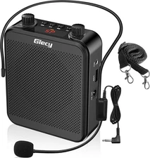 30W Portable Voice Amplifier with Wired Microphone Headset, 2800mAh Rechargeable