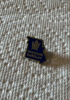 Spilla Massone/Massonico Missouri DeMolay Vintage Smalto Tono Oro