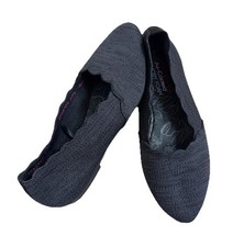 Skechers Cleo Bewitch Knit Ballet Flats Heather Black Slip On Shoes 44870 Size 7