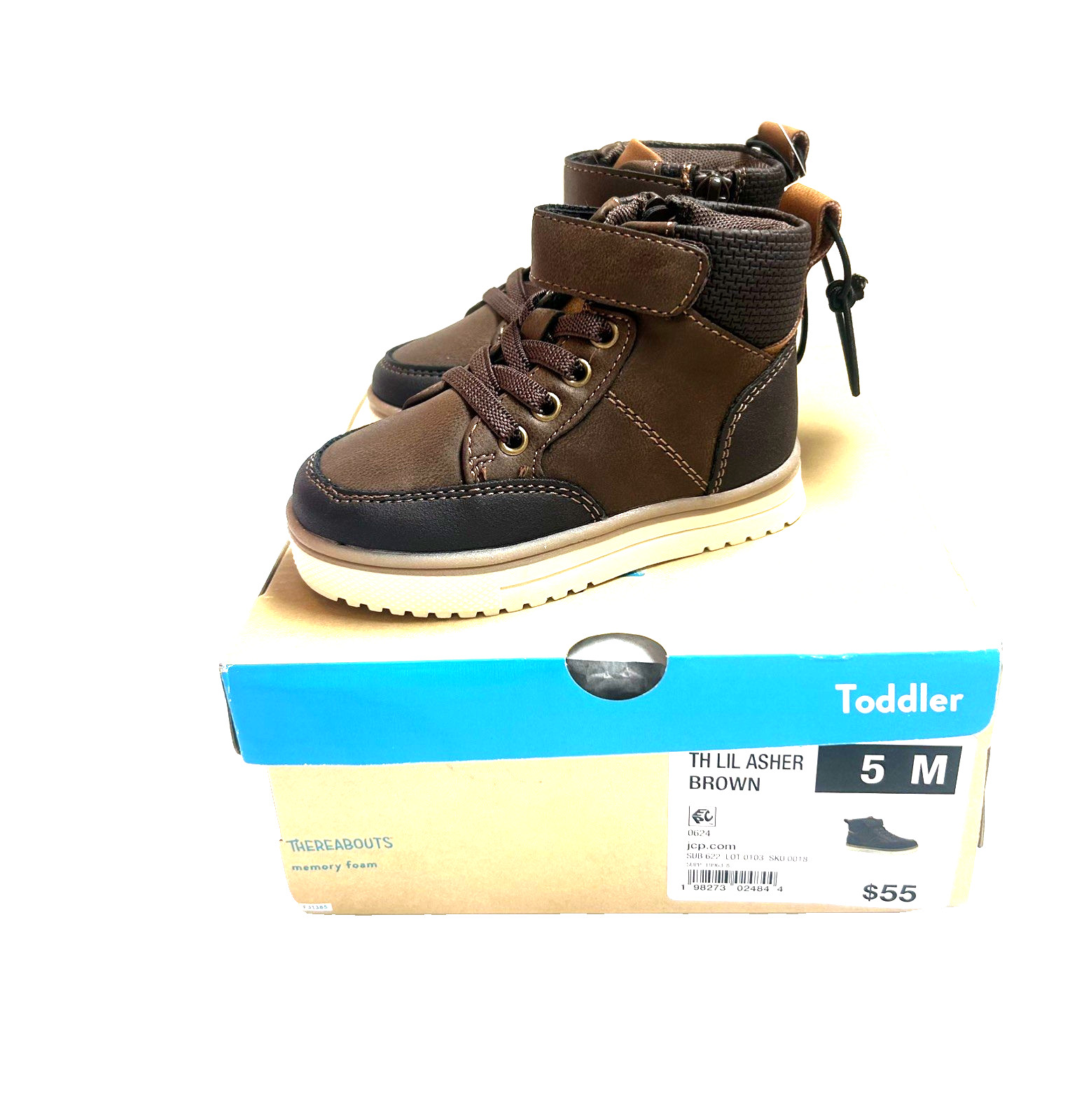 Thereabouts Toddler Boy Shoes Size 5T/Medium Lil Asher Brown Boots New with box