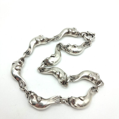 Barry Kieselstein-Cord 1997 Sterling Silver 925 Seal Links Necklace 15'' Rare