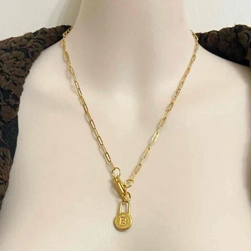 DIOR Collana con catena placcata oro 18 pollici Fendi (M)