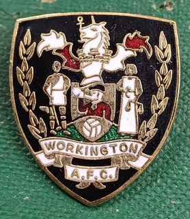 RARE England Workington FC Football Club Enamel Pin Badge
