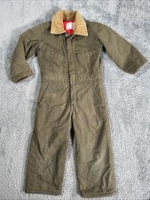 Vintage Key Imperial Coveralls Olive Green Size 4 Youth Bibs Children  s 1980s
