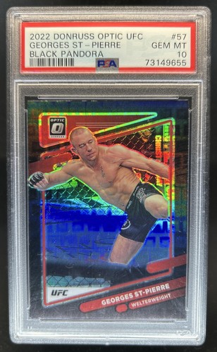 2022 Panini Donruss Optic UFC Georges St-Pierre Black Pandora Prizm #57 PSA 10