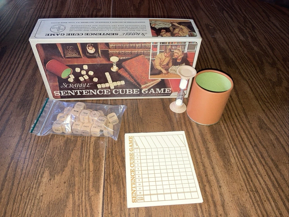 VTG Scrabble Sentence Cube Game 1971 Selchow & Righter Excellent Condition! Toy - Image 3 of 3