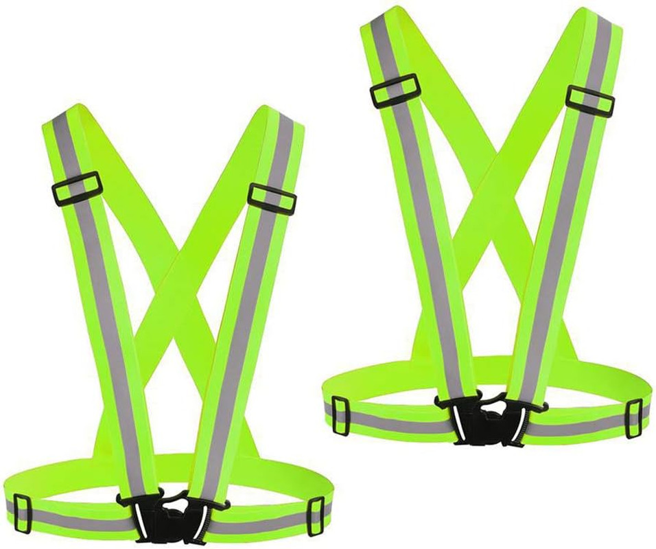 Reflective Vest Running Gear 2Pack, High Visibility Adjustable Safety Ves For Ni