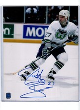 Autographed 8x10 JEFF BROWN Hartford Whalers photo - NHL LEGEND! W/COA more list