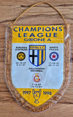 Borussia Dortmund Wimpel / CL 1997-1998 / AC Parma-Galatasaray Istanbul-S. Prag