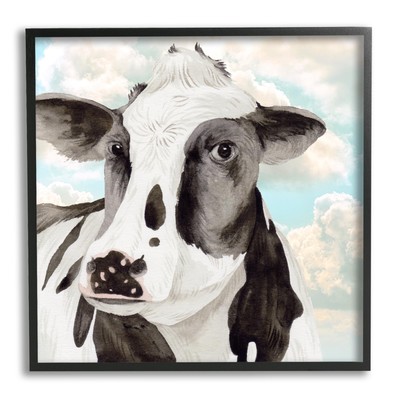 Cow & Cloudy Sky Framed Giclee Art by Melissa