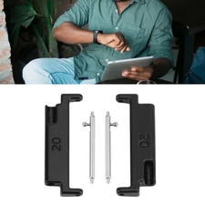 ₁ Black A Pair 1 Pair Metal Watch Band Adapter 20 To 22mm Watch Strap Connect