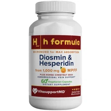 H Formula, 300mg Horse Chestnut for Hemorrhoidal Vein Support, 60 MPFF Capsules