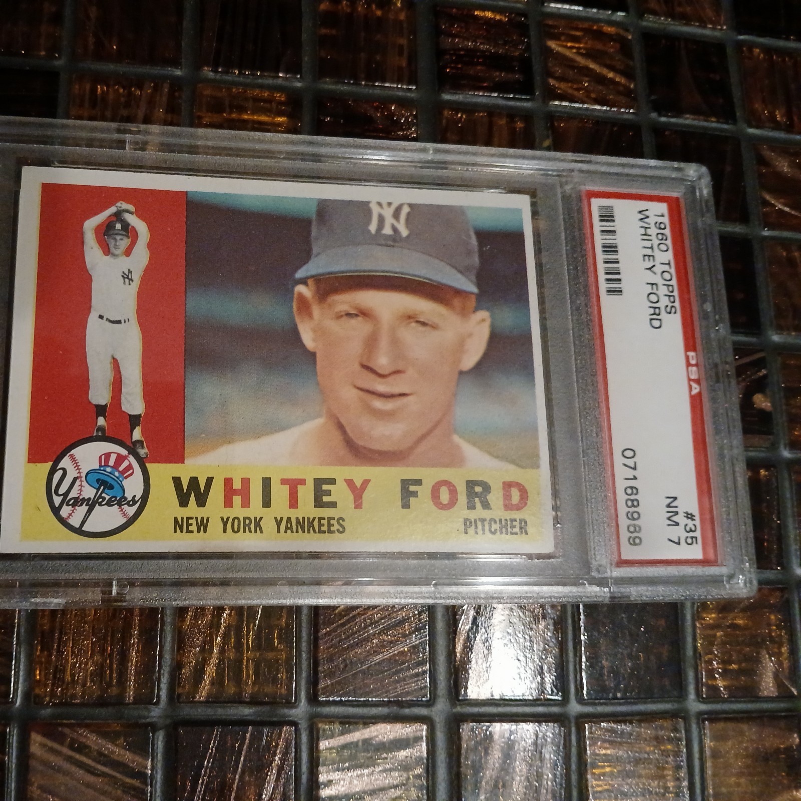1960 Topps #35 Whitey Ford Yankees HOF PSA 7 NM Near Mint