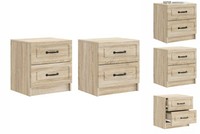 Nachttisch 2Er Set Nachtschrank Sonoma-Eiche 43X34,5X44,5 Cm Holzwerkst