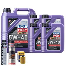 Motoröl 5W40 LIQUI MOLY Synthoil High Tech 9L+HENGST Ölfilter +Spülung +Cera Tec
