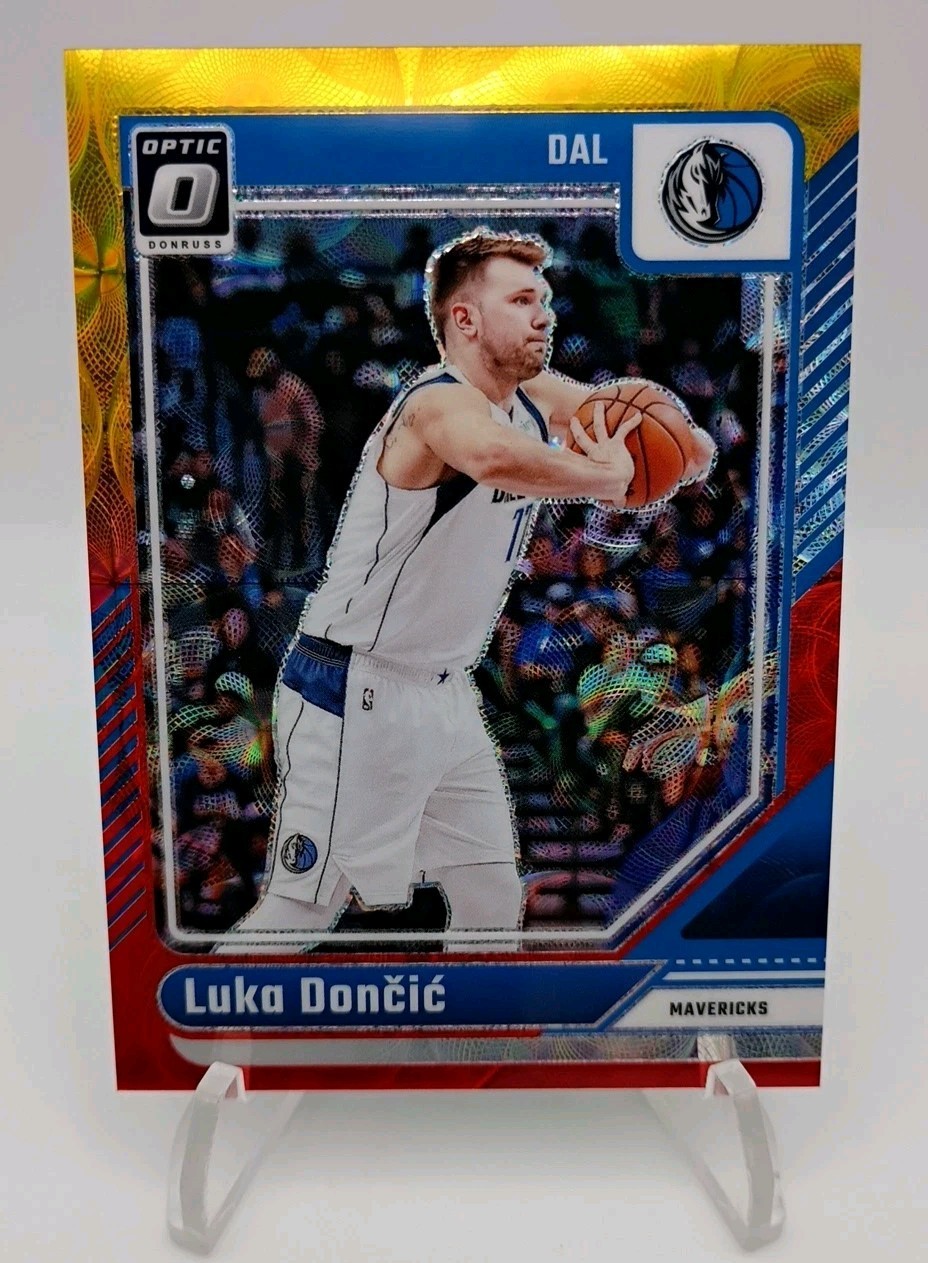 2024-25 Panini Donruss Optic Luka Doncic RED & GOLD INTERNATIONAL PRIZM /99 #214