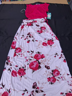 Filly Flair pink floral maxi dress size S