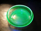 6 Inch Uranium Green Depression Glass Bowl Usual Shape GLOWS