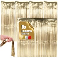 5X Lametta - Champagnerfarbene Lametta Girlande FüR Weihnachten