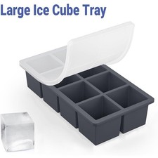 1Pc 4/6/8/12Grid Large Ice Cube Tray Square Ice Maker Silicone Old Fashioned