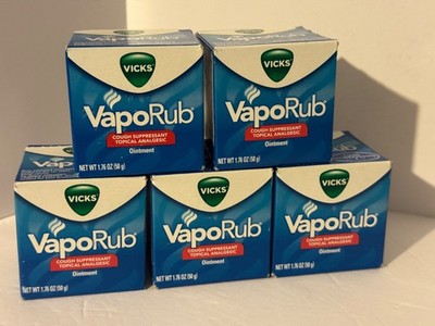 5PK - VICKS VAPO RUB SUPPRESSANT CHEST RUB OINTMENT ORIGINAL 1.76oz EXP 12/25