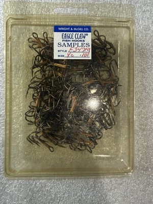 Eagle Claw 374F 1/0 Bronze Treble Hooks 100 Pack Bass Walleye Replacement Hooks