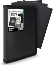 Dunwell 11x17 Art Portfolio Binder with Black 11x17" w/ BLK Paper, 