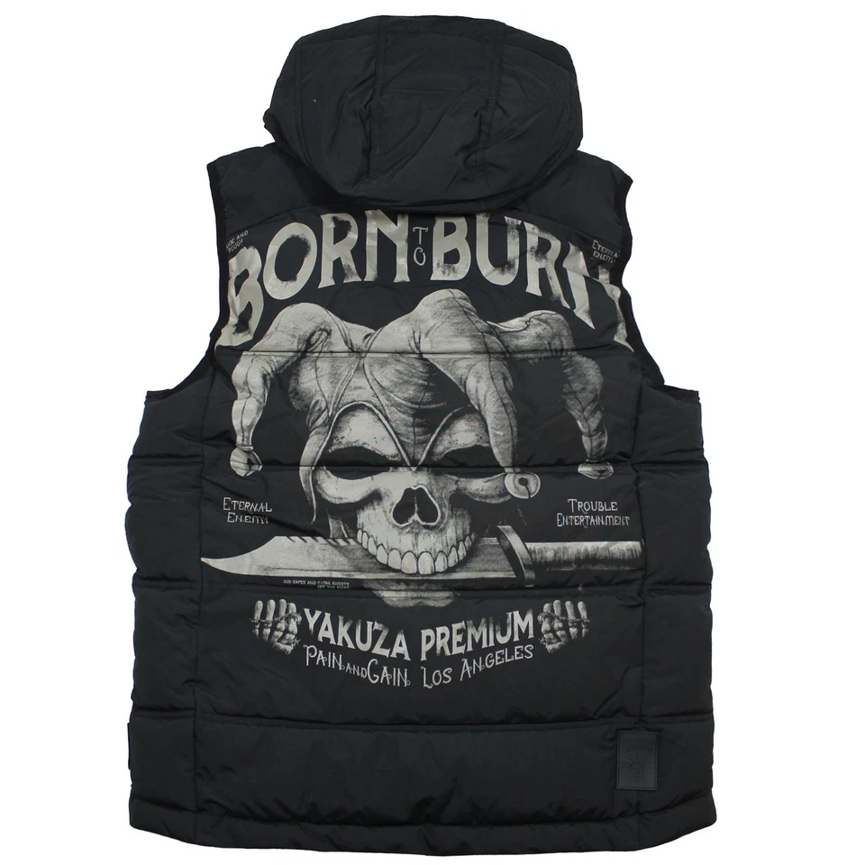 Yakuza Premium Herren Weste 3966 schwarz mit Kapuze Größe S bis 5XL - Bild 2 von 4