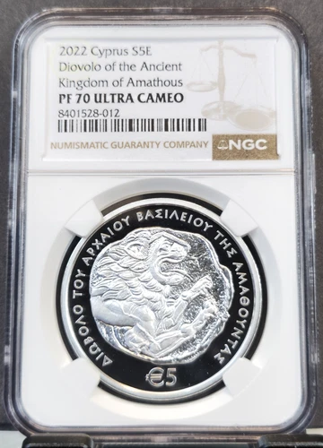 2022 CYPRUS SILVER 5 EURO DIOVOLO KINGDOM OF AMATHOUS NGC PF 70 ULTRA CAMEO RARE