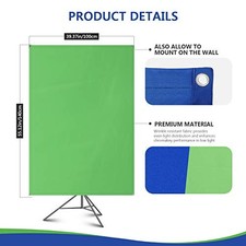 Neewer 39x55Inches/100x140CM Portable 2-in-1 Chromakey Blue/Green Backdrop -