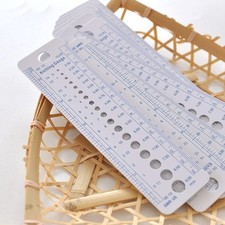 White Reusable Plastic Sew Knitting Needle Gauge Inch cm Ruler Tool US UK Ca...